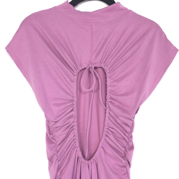 Anthropologie NEW Size M Turtleneck Ruched Midi Dress MAUVE Daily PRACTICE - Picture 11 of 15